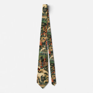 Unicorn Tapestries Medieval Classic Defends Hunt  Neck Tie
