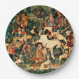 Unicorn Tapestries Medieval Classic Defends Hunt Paper Plates