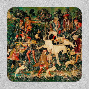Unicorn Tapestries Medieval Classic Defends Hunt Patch