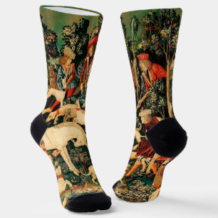 Unicorn Tapestries Medieval Classic Defends Hunt  Socks