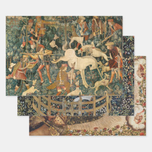Unicorn Tapestries Medieval Defense Hunt Classic Wrapping Paper Sheets