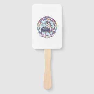 Unicorn Tarot Unicorn Reader Funny Shirt Graphic_1 Hand Fan