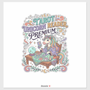 Unicorn Tarot Unicorn Reader Premium Kawaii Appare Sticker