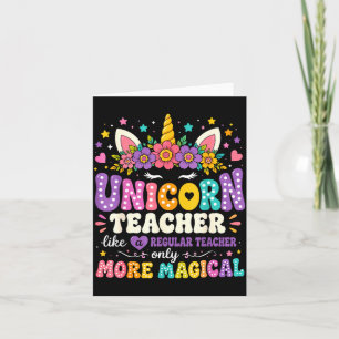 Unicorn teacher funny women teachers back to card