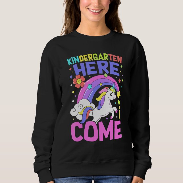 Unicorn  Teacher Students Kindergarten Back To Sch Sweatshirt (Front)