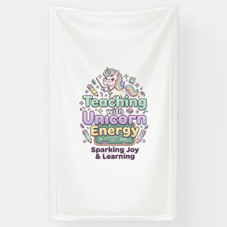 Unicorn Teaching with Unicorn Energy Bold Typograp Banner