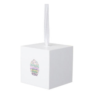 Unicorn Teaching with Unicorn Energy Bold Typograp Cube Ornament