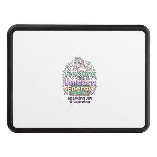 Unicorn Teaching with Unicorn Energy Bold Typograp Hitch Cover