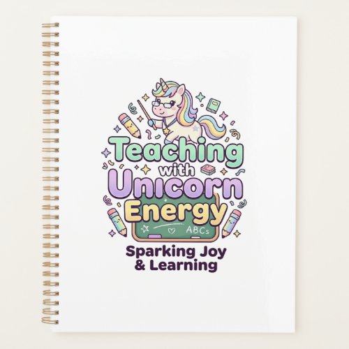 Unicorn Teaching with Unicorn Energy Bold Typograp Planner