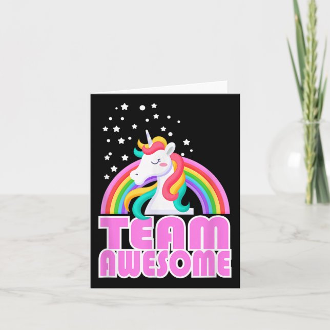 Unicorn Team Awesome Rainbow Jga Wedding Bride And Card (Front)