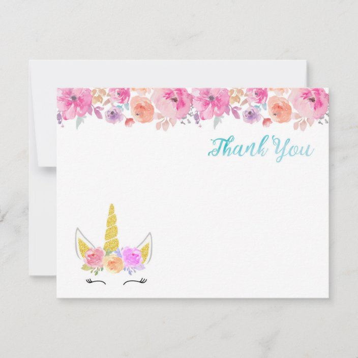 baby shower unicorn unicorn thank you cards printed thank you cards with envelopes birthday unicorn thank you notes paper paper party supplies stokfella com