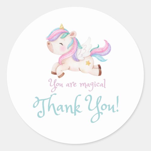 Unicorn Thank You Sticker