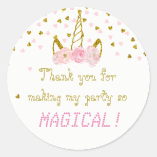 Unicorn Thank You Stickers