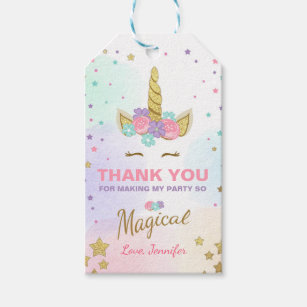 unicorn thank you favor tags zazzle