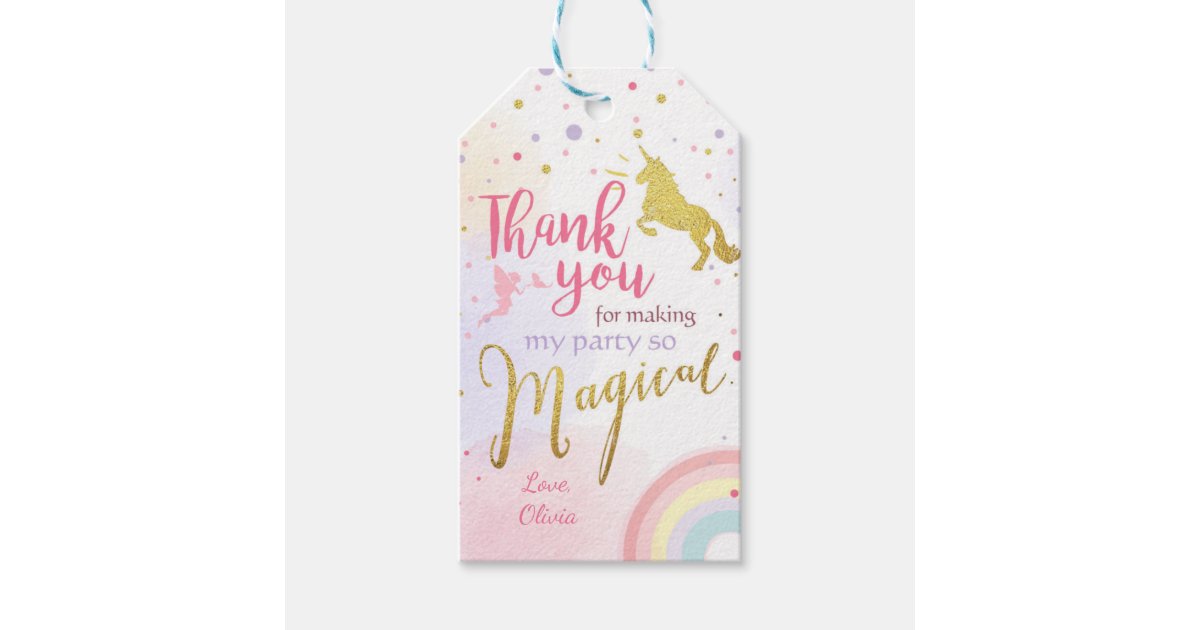 unicorn thank you tags unicorn magical birthday zazzle com baby 1st christmas