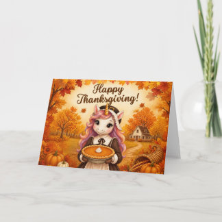 Unicorn Thanksgiving Holiday Card