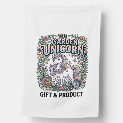 Unicorn The Garden Unicorn Commercial Vector Desig House Flag