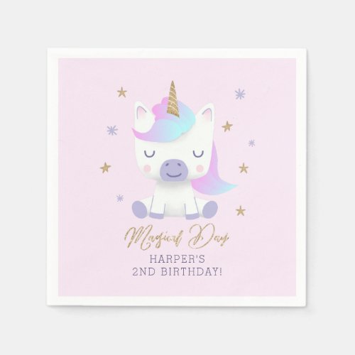 Unicorn Theme Birthday Party Napkins