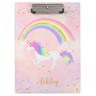 Unicorn theme clipboard Magical Pink & Gold