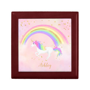 Unicorn theme jewelry box Magical Pink & Gold