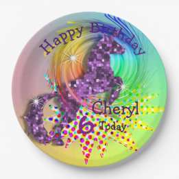 Unicorn Themed Magical Rainbow Party Paper Plates