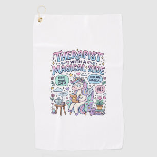 Unicorn Therapist with a Magical Side Gift Idea St Golf Towel