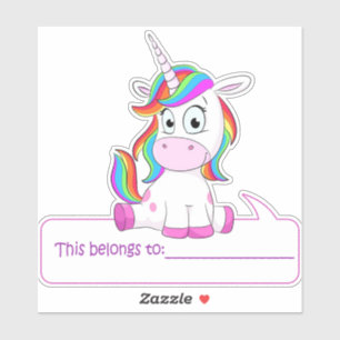 Unicorn This Belongs To - Back To School Sticker