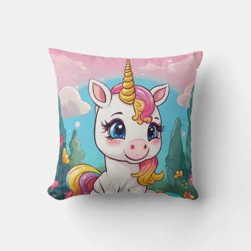 unicorn throw pillow