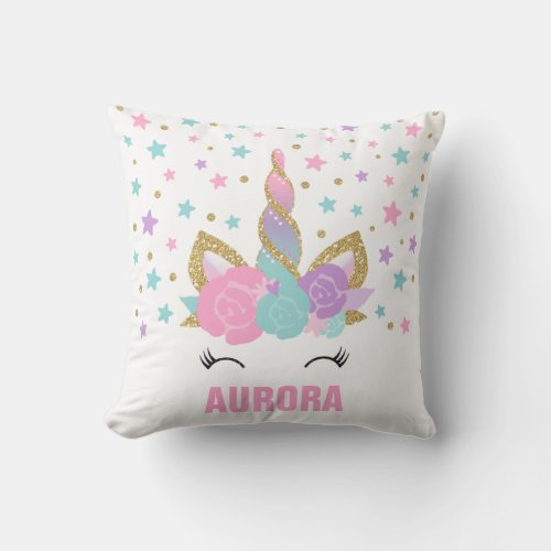 Unicorn Throw Pillow Magical Unicorn Room Decor