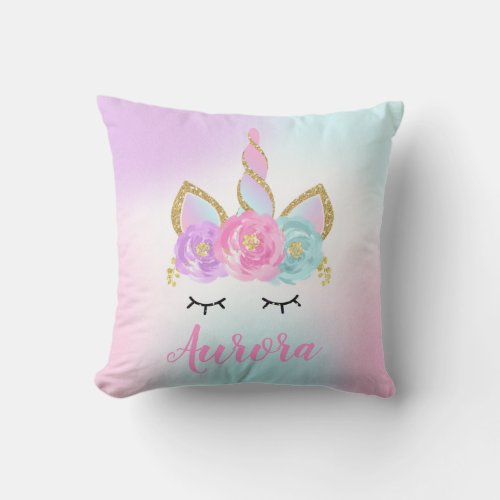 Unicorn Throw Pillow Magical Unicorn Room Decor