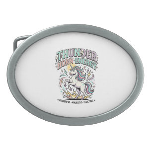 Unicorn Thunder Horn Energy Retro Style Product Gr Belt Buckle