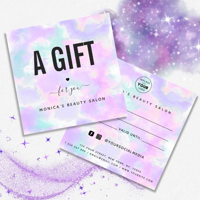 Unicorn Tie Dye Elegant Modern Beauty Salon Logo (Creator Uploaded)