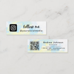 Unicorn Tie Dye Trendy Instagram Follow QR Code Mi Mini Business Card