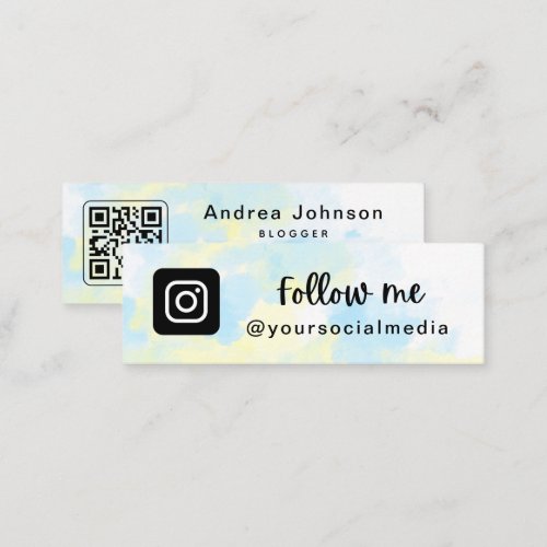 Unicorn Tie Dye Trendy Instagram Follow QR Code Mi Mini Business Card