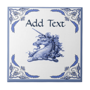 Unicorn Tile, Dutch Look, Personalize Ceramic Tile