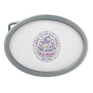 Unicorn Tiny Athlete Big Magic Playful Print on De Belt Buckle