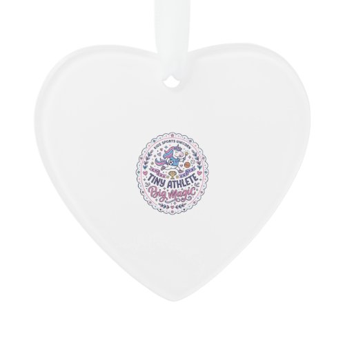 Unicorn Tiny Athlete Big Magic Playful Print on De Ornament