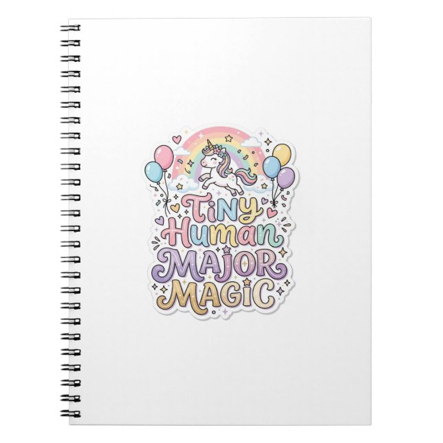 Unicorn Tiny Human Major Magic Premium Vector Vect Notebook (Front)