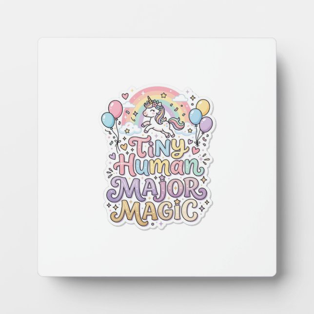 Unicorn Tiny Human Major Magic Premium Vector Vect Plaque (Front)