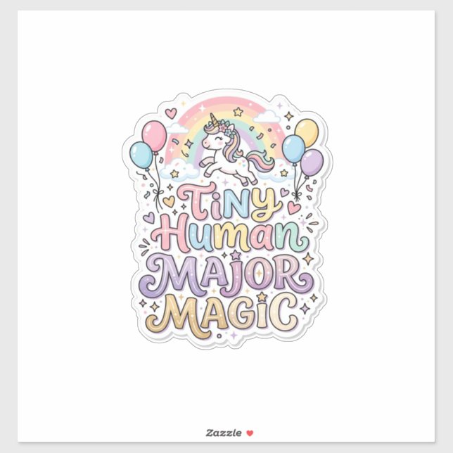Unicorn Tiny Human Major Magic Premium Vector Vect Sticker (Sheet)