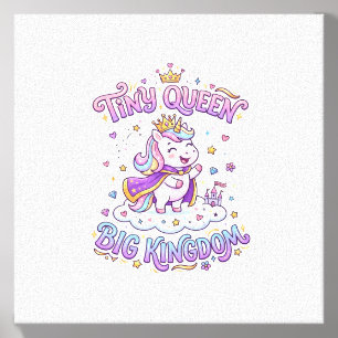 Unicorn Tiny Queen Big Kingdom Gift Idea Sticker a Canvas Photo Tile
