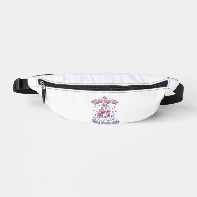Unicorn Tiny Queen Big Kingdom Gift Idea Sticker a Fanny Pack (Front)