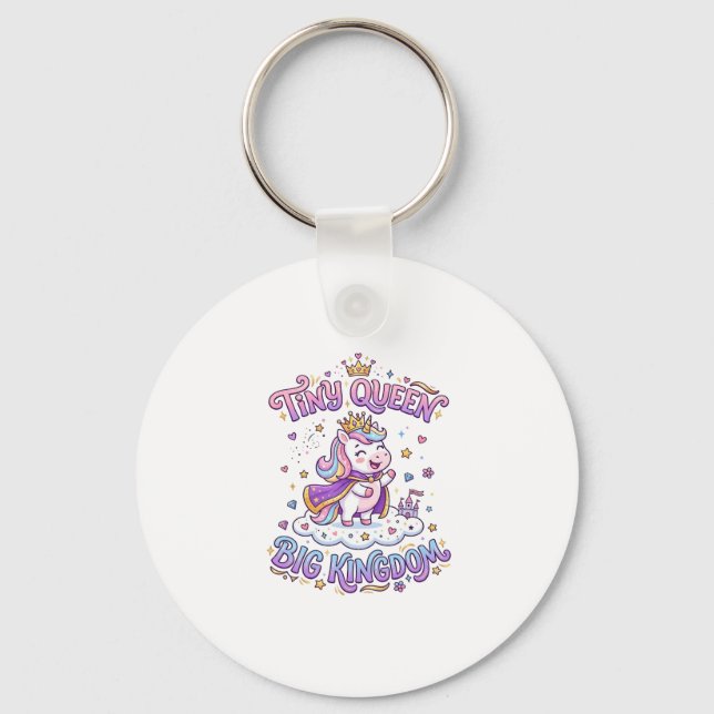 Unicorn Tiny Queen Big Kingdom Gift Idea Sticker a Keychain (Front)