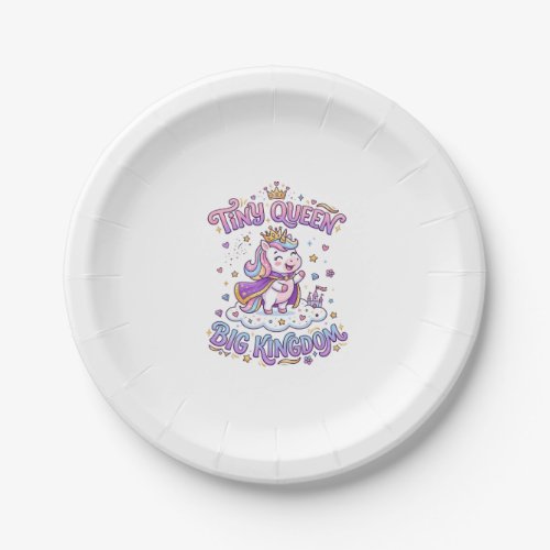 Unicorn Tiny Queen Big Kingdom Gift Idea Sticker a Paper Plates