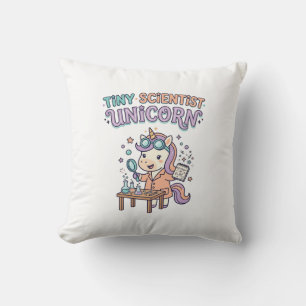 Unicorn Tiny Scientist Unicorn Trendy Product Grap Throw Pillow