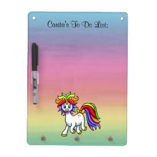 Unicorn To Do List Dry Erase Board/Keychain Holder Dry Erase Board