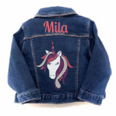 Unicorn Toddler Jean Jacket (Back)