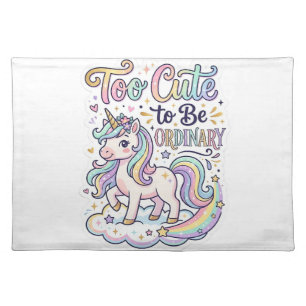Unicorn Too Cute to Be Ordinary Premium Vector Sti Cloth Placemat