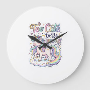 Unicorn Too Cute to Be Ordinary Premium Vector Sti Large Clock