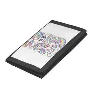 Unicorn Too Cute to Be Ordinary Premium Vector Sti Trifold Wallet